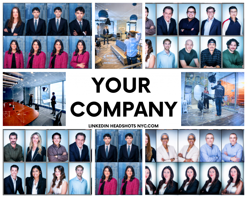 On-site corporate event headshots of employees in a professional workplace setting, showing polished business portraits and team branding.